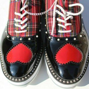 Betsey Johnson Platform sneakers shoes Size 10 black red glitter - NWOB